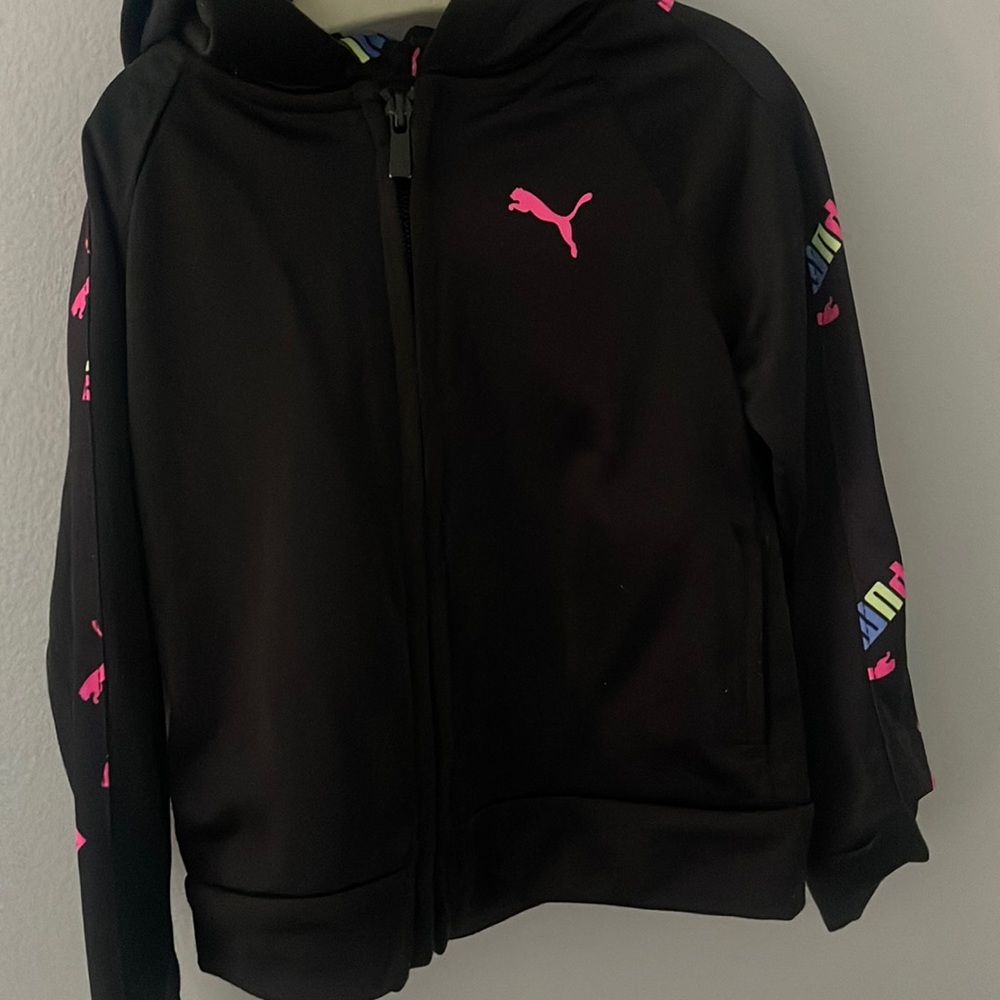 Puma Black Hoodie with Neon Print